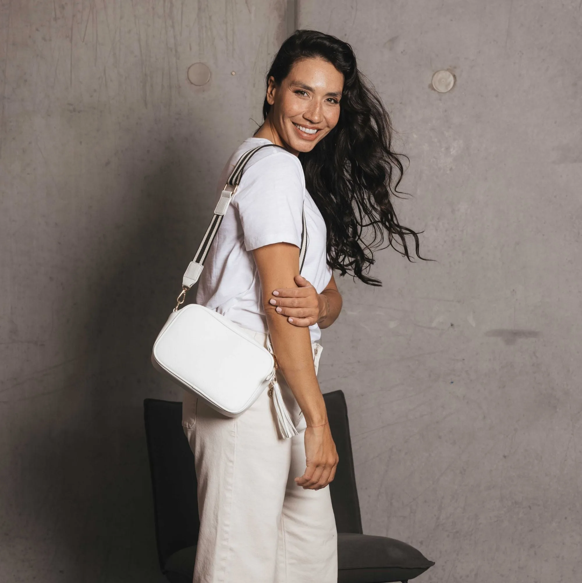 Indie White Crossbody Bag