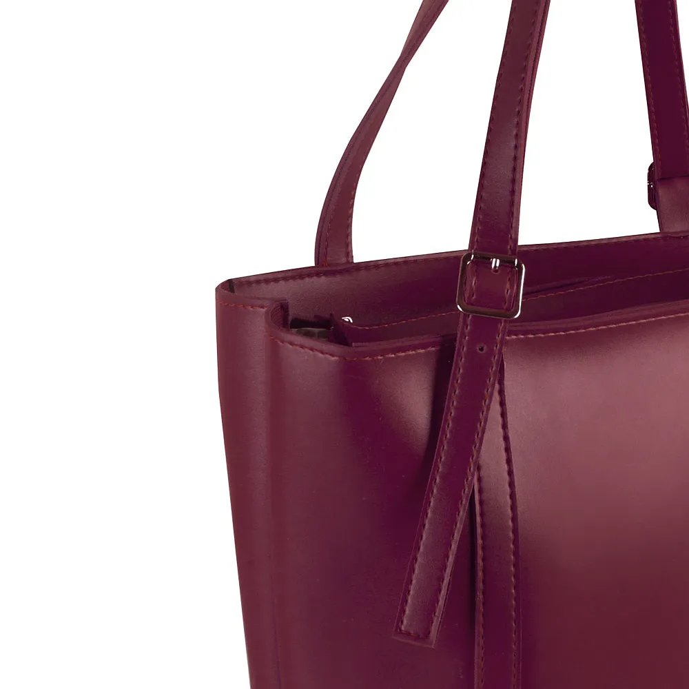 JUNE MAROON TOTE BLACK