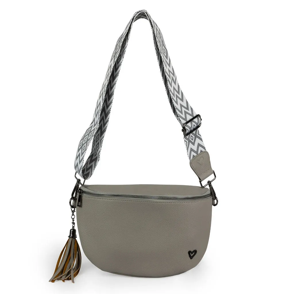 Kimberley Vegan Leather Crossbody Bag/Sling - Grey