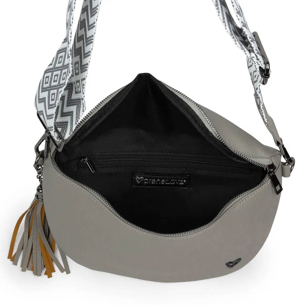 Kimberley Vegan Leather Crossbody Bag/Sling - Grey