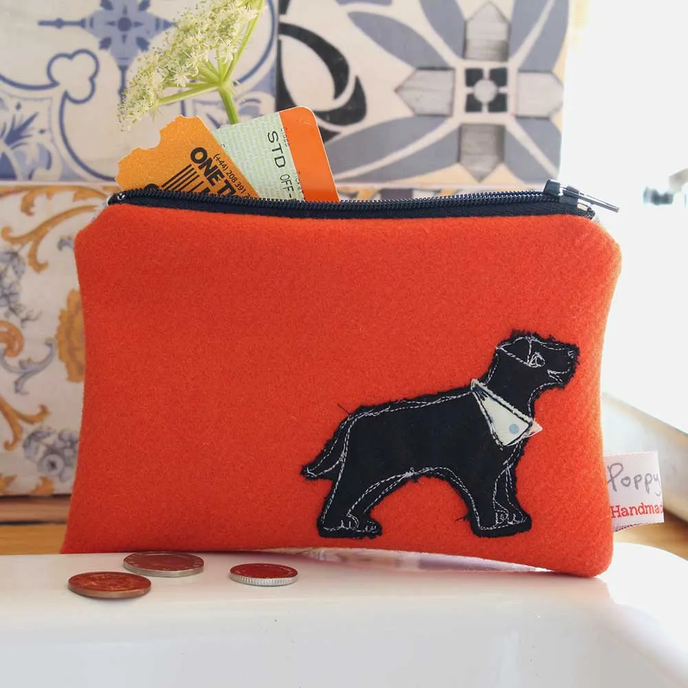 labrador embroidered medium coin purse