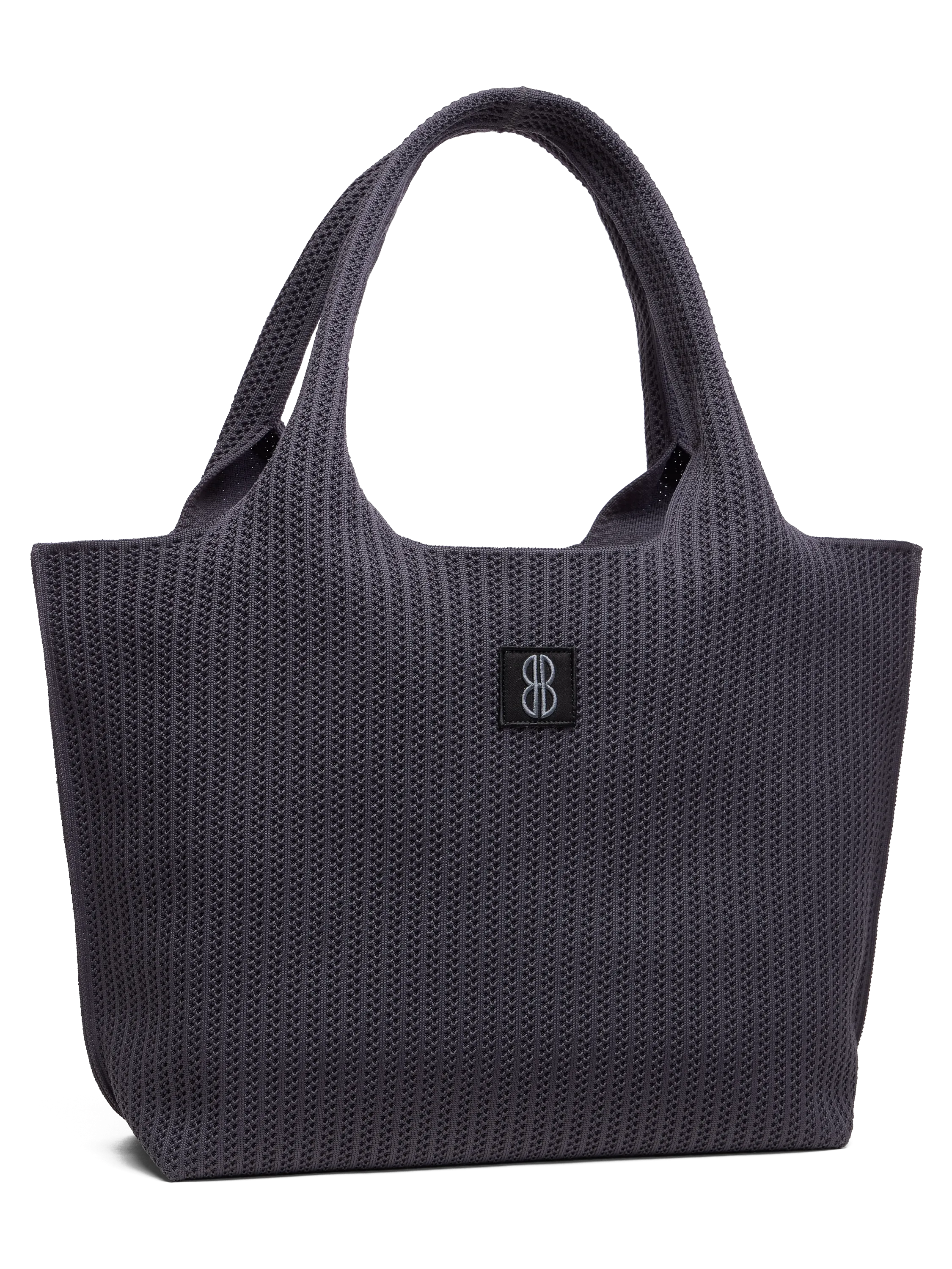 large - Charcoal Stripe tote with pouch