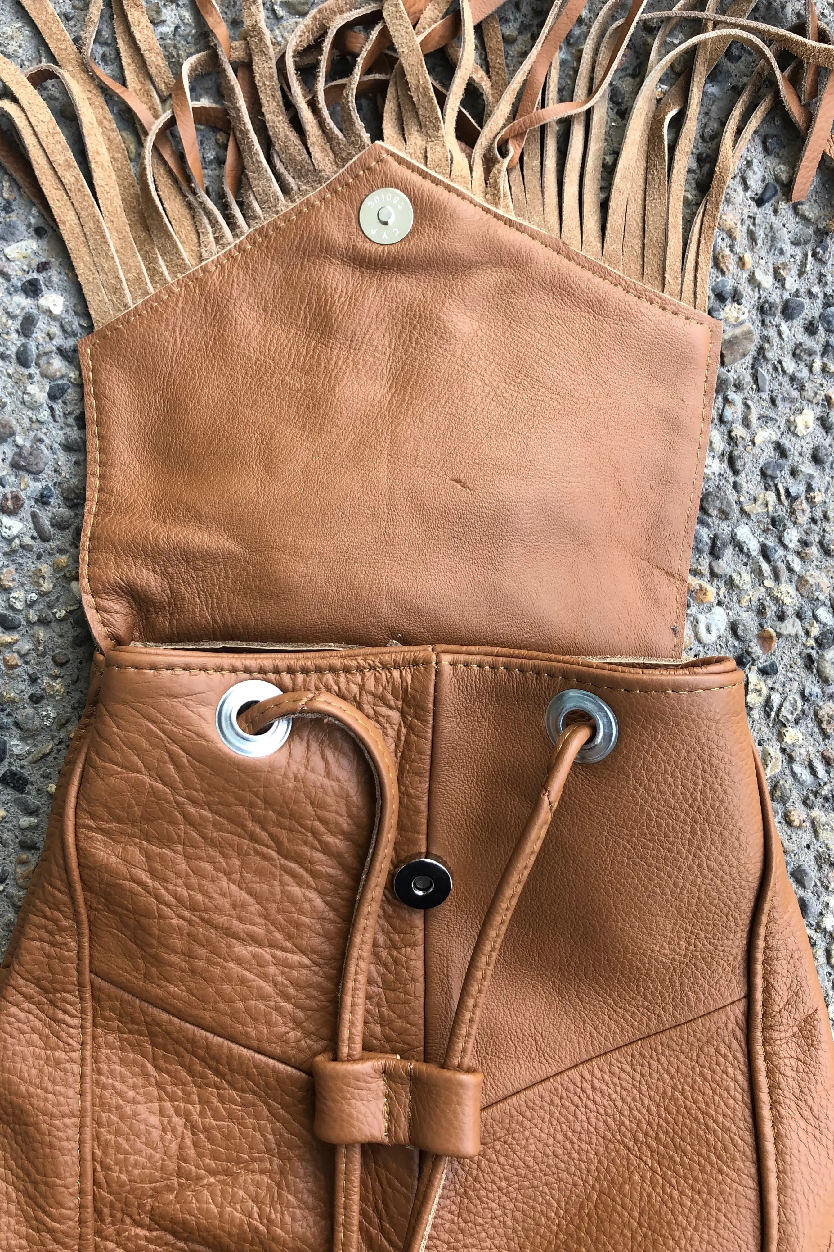 Leather Fringe Backpack