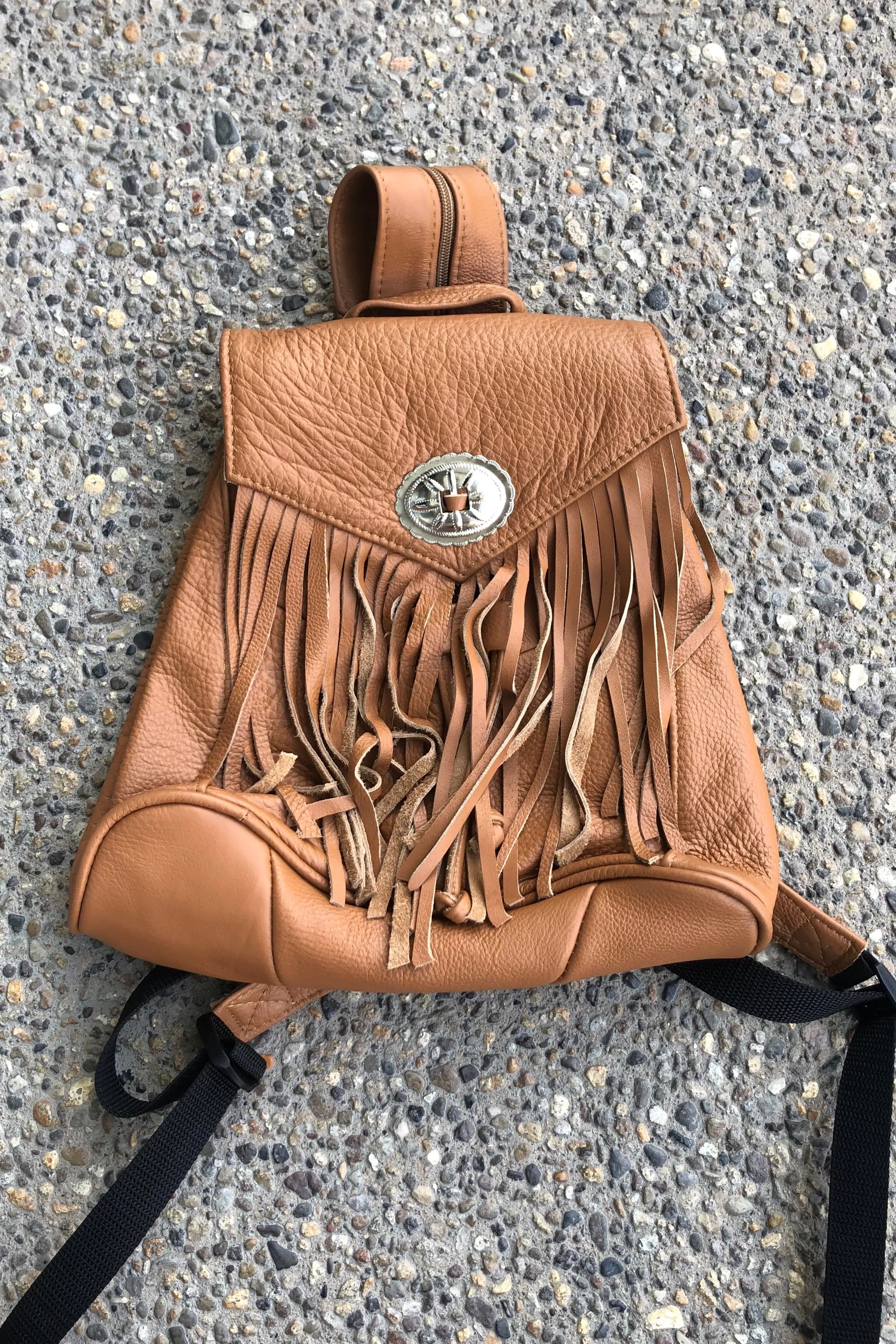 Leather Fringe Backpack