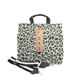 Luxe North South Bag: Leopard