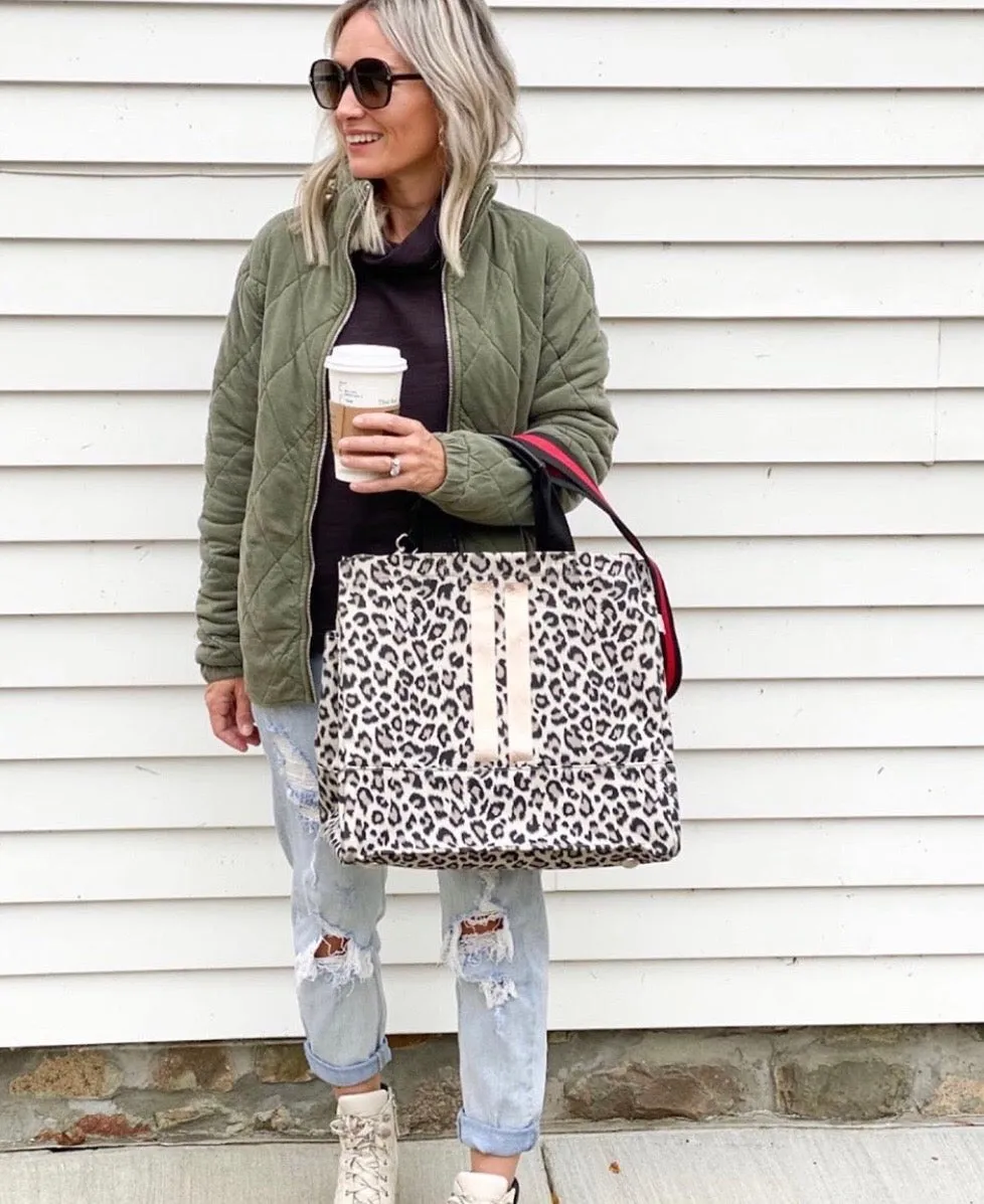 Luxe North South Bag: Leopard