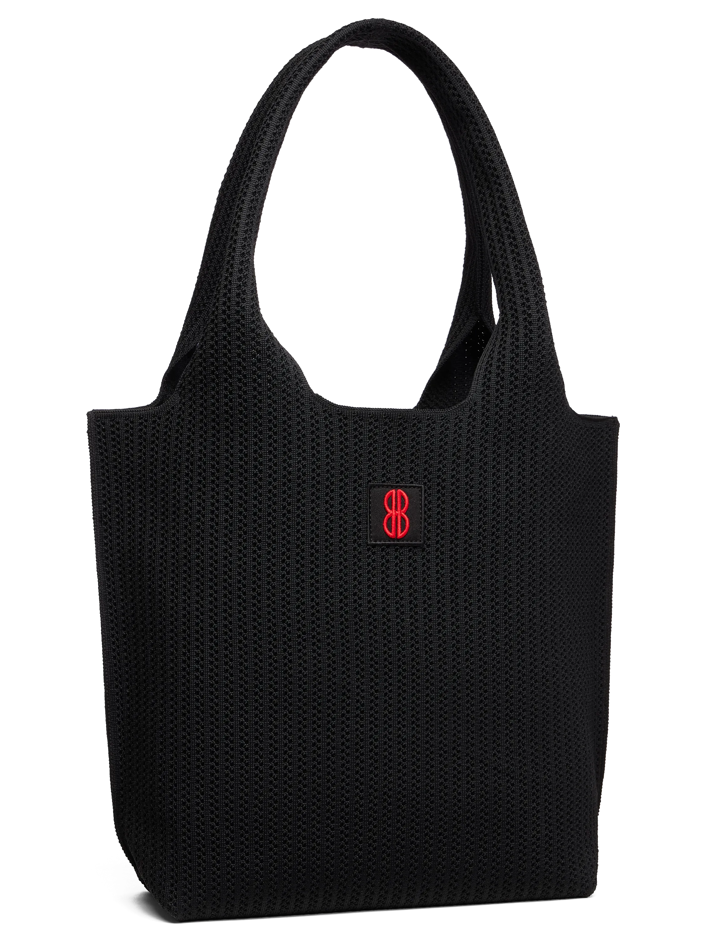 Medium - Black Stripe Tote With Pouch