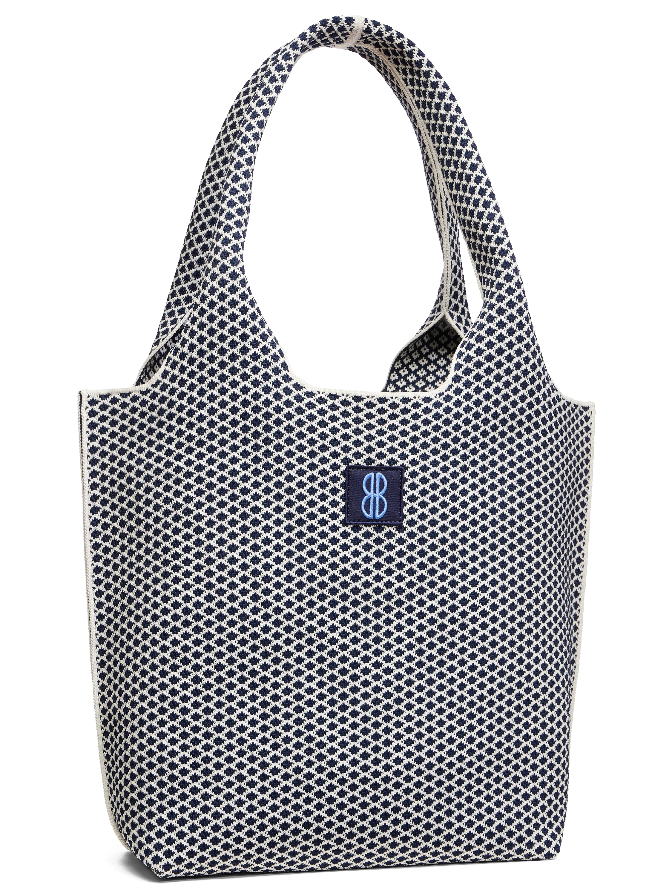 medium - Navy Diamond Tote With Pouch