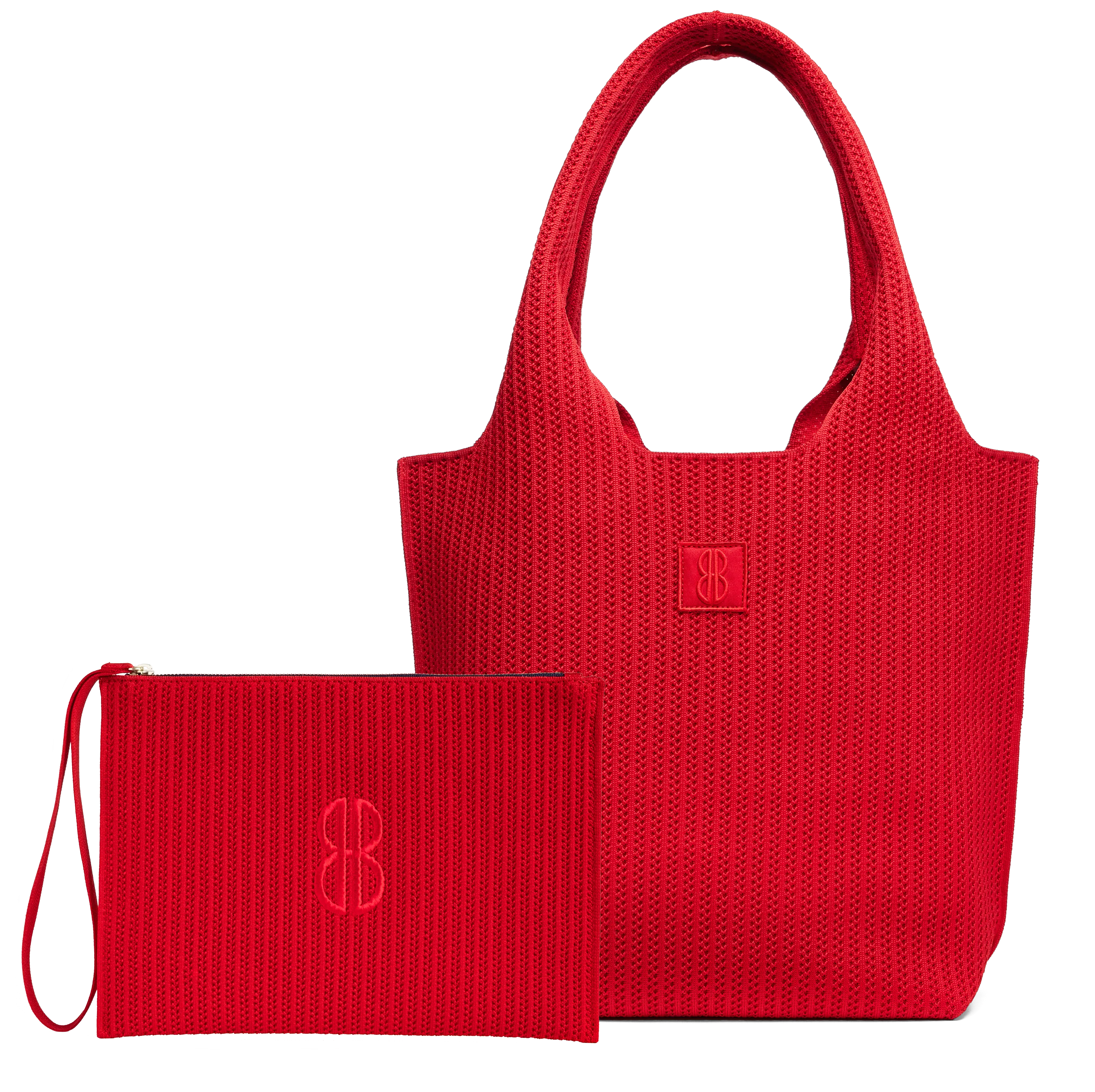 Medium - Red Stripe Tote With Pouch