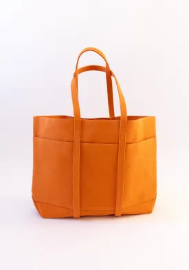 Medium Washed Canvas 6 Pocket Tote in Orange