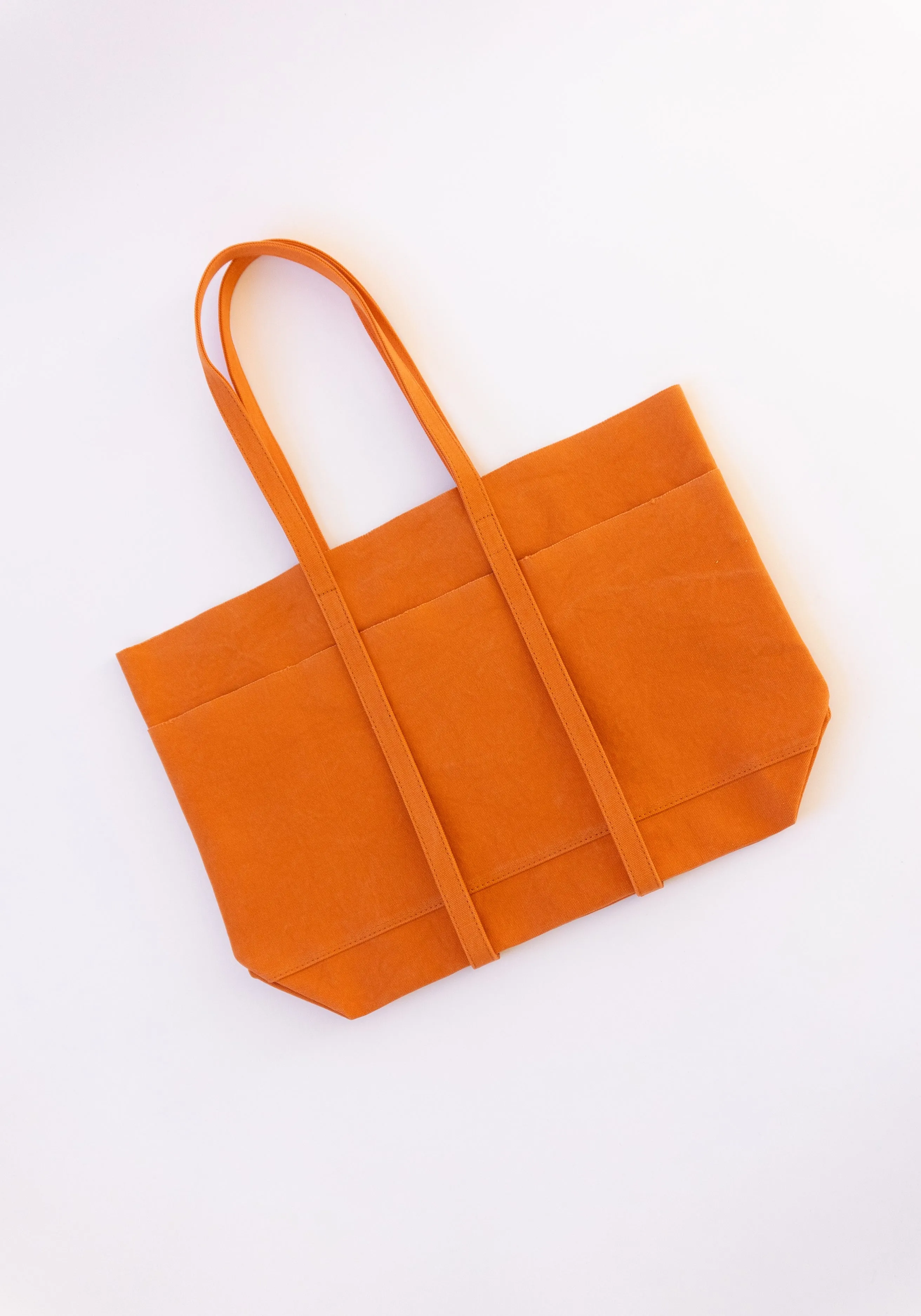 Medium Washed Canvas 6 Pocket Tote in Orange