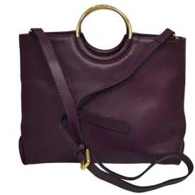 MILLFIELD - Grape Structured Leather Ring Handle Bag