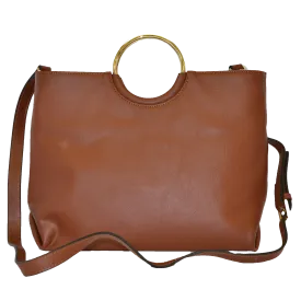 MILLFIELD - Tan Structured Leather Ring Handle Bag