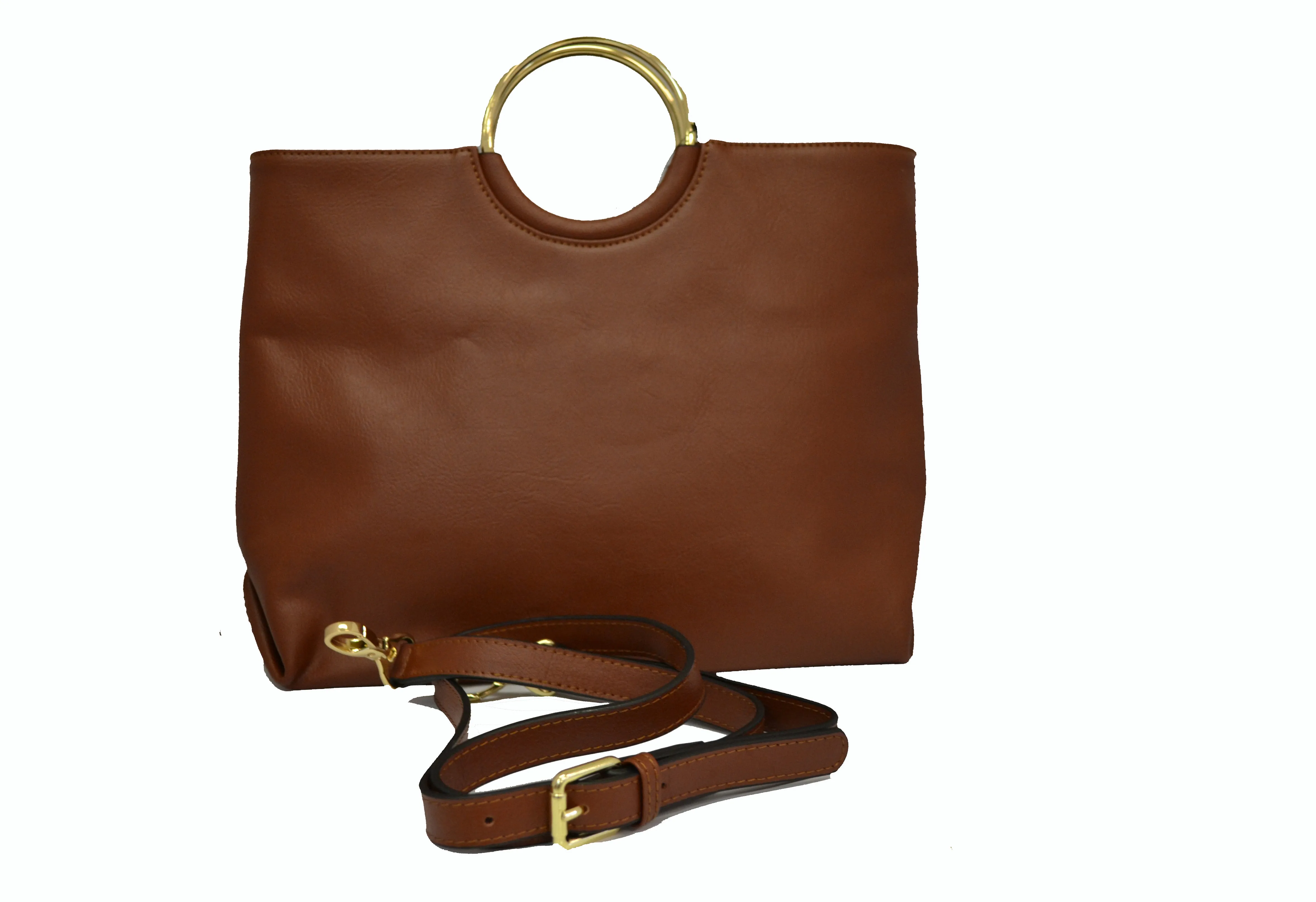 MILLFIELD - Tan Structured Leather Ring Handle Bag