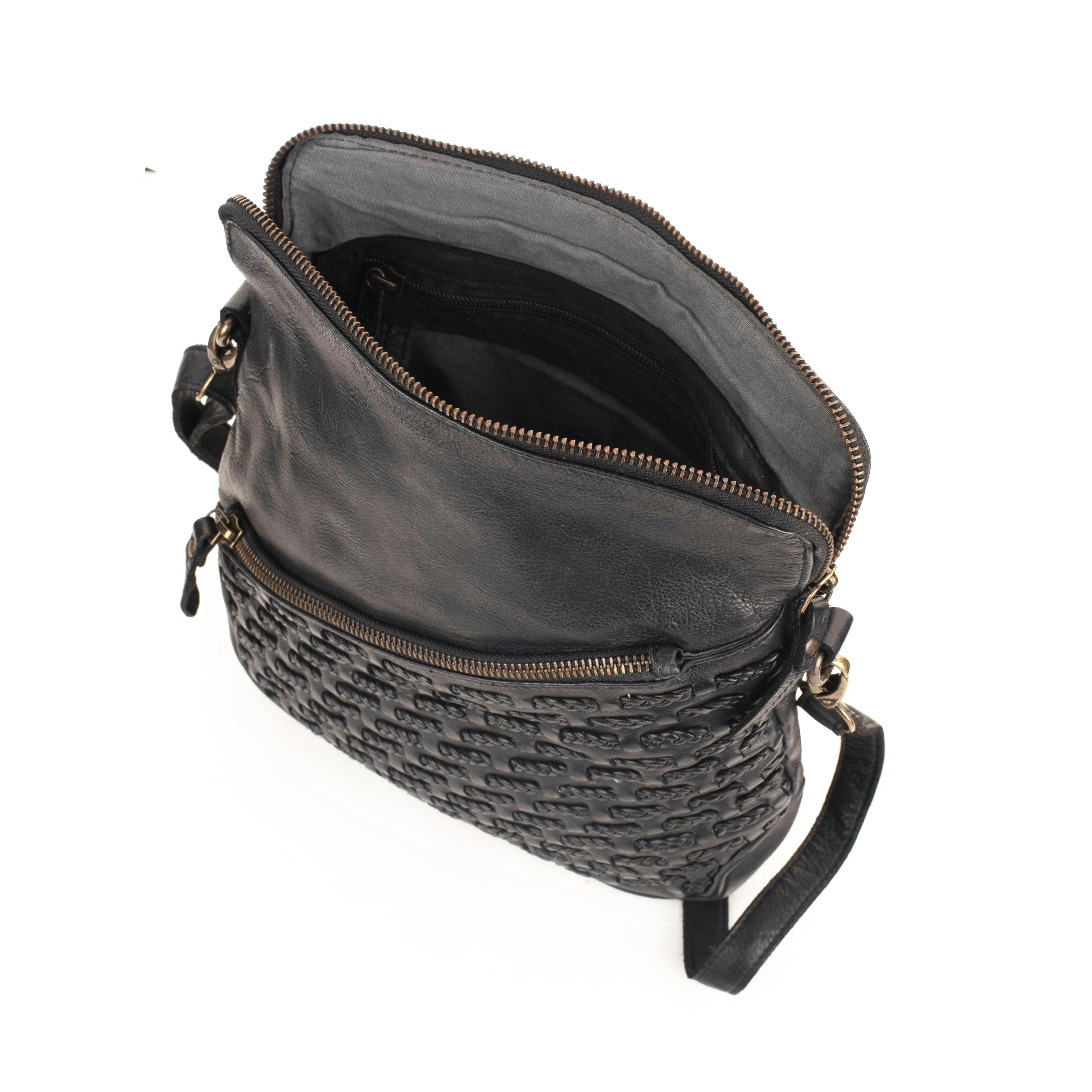 MILO 150 BOLOGNA WOVEN CROSSBODY BLACK