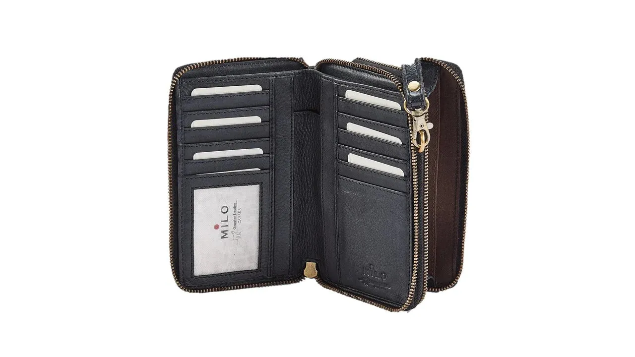 MILO EXPRESSIONS 500 ELLA CROSSBODY PHONE WALLET BLACK