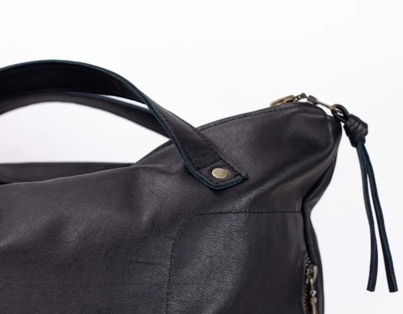 Minos backpack - Black leather