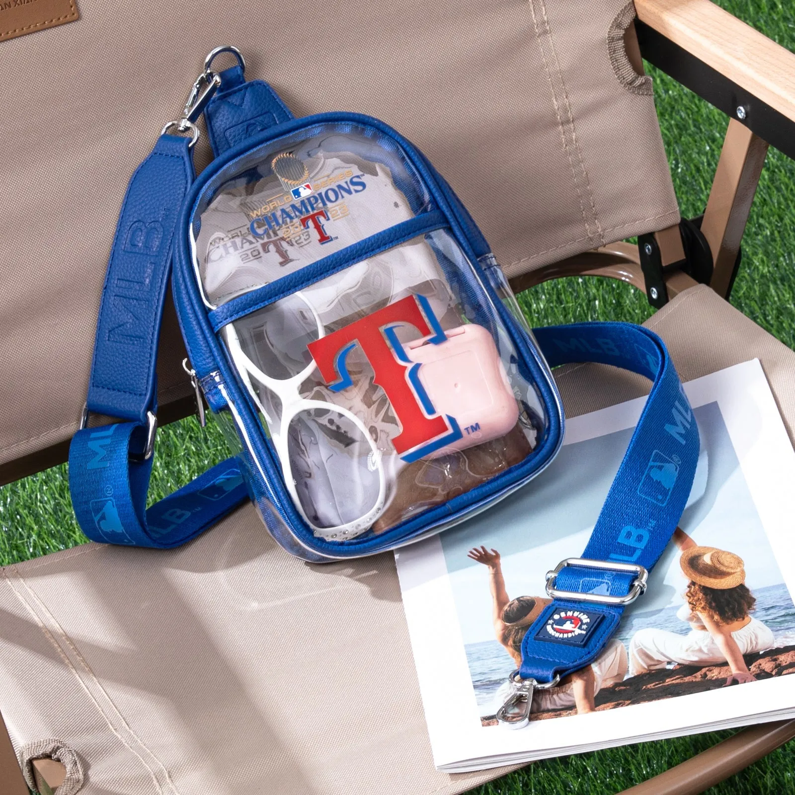 MLB Texas Rangers Clear Mini Sling Stadium Bag