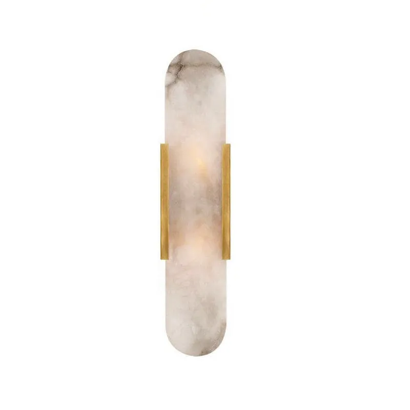 Modern Marble and Gold Wall Light