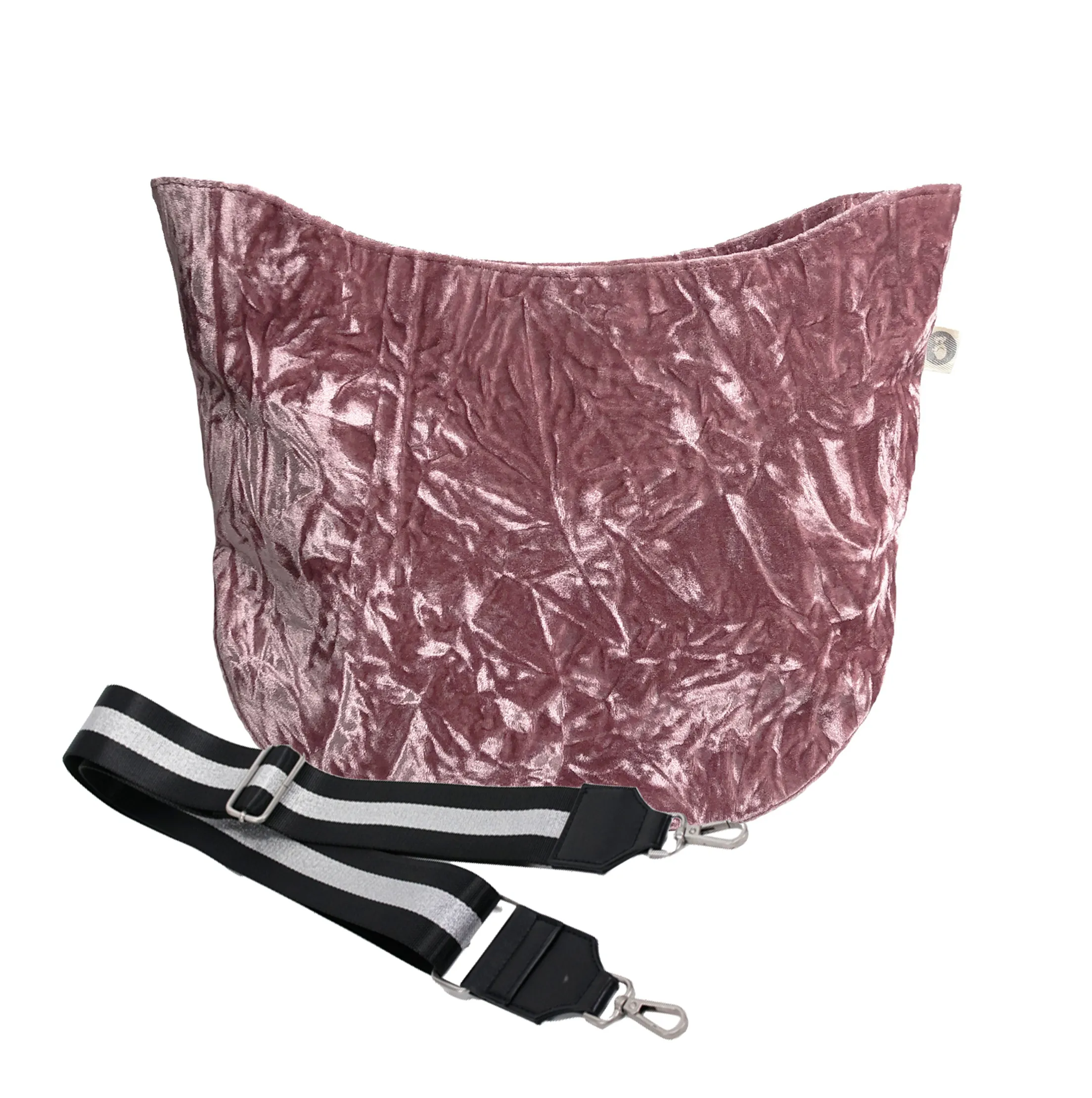 Monogram Stripe City Bag Petal Pink Crushed Velvet