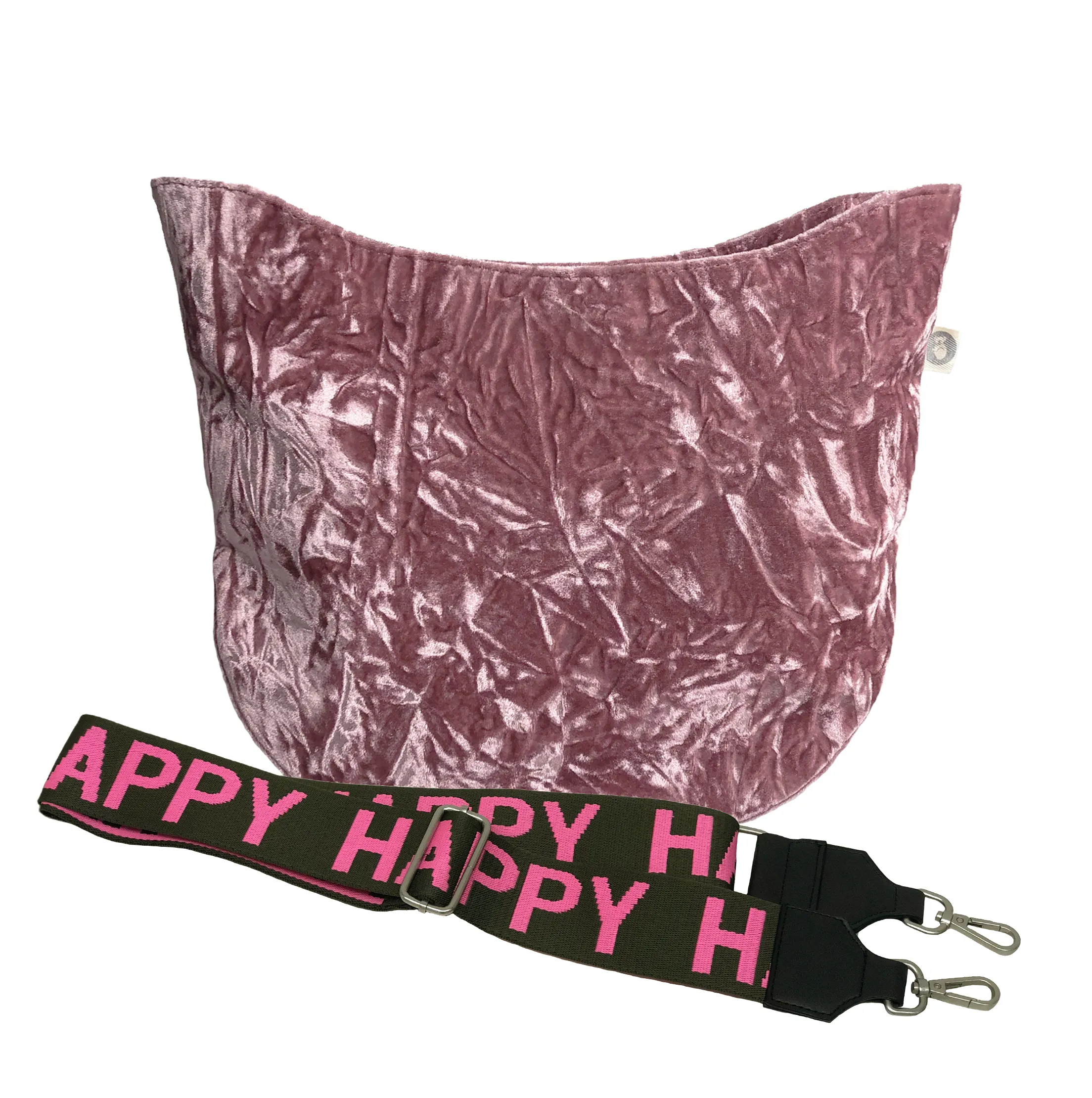 Monogram Stripe City Bag Petal Pink Crushed Velvet