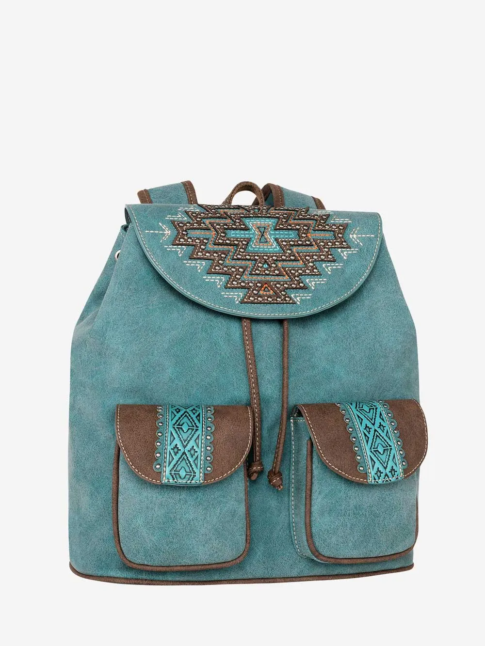 Montana West Cut-out Aztec Studs Drawstring Backpack