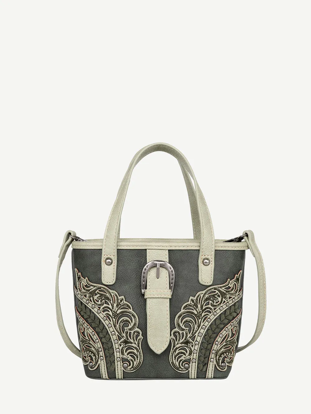 Montana West Cut-Out Floral Buckle Crossbody Mini Tote