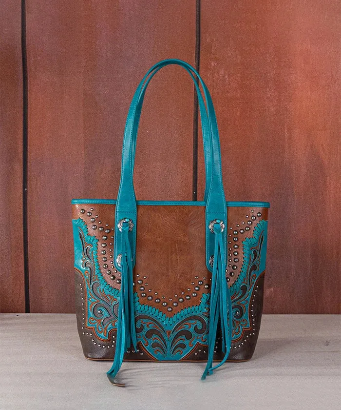 Montana West Embroidered Scroll Cut-out Concealed Carry Tote