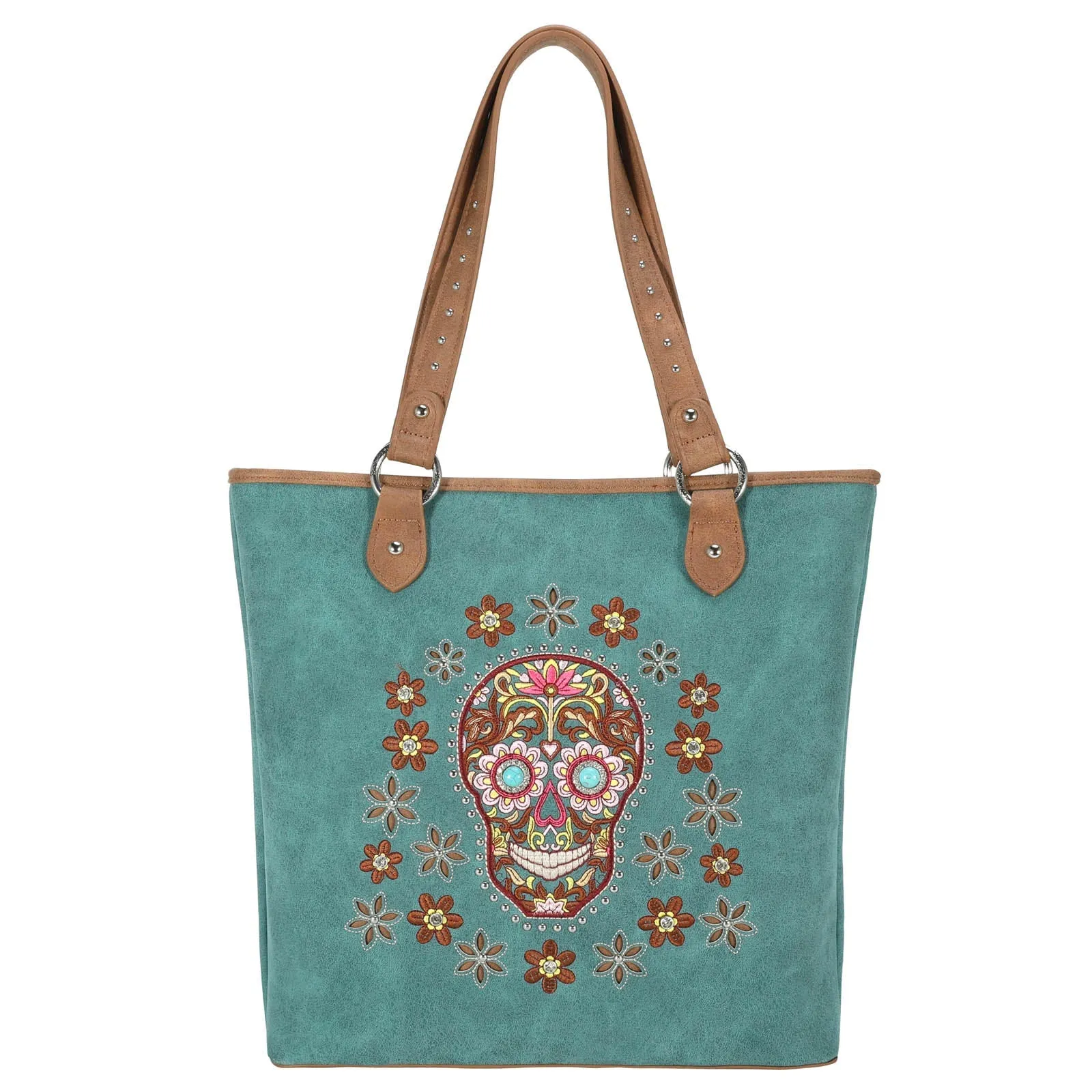 Montana West Embroidered Sugar Skull Concealed Carry Tote