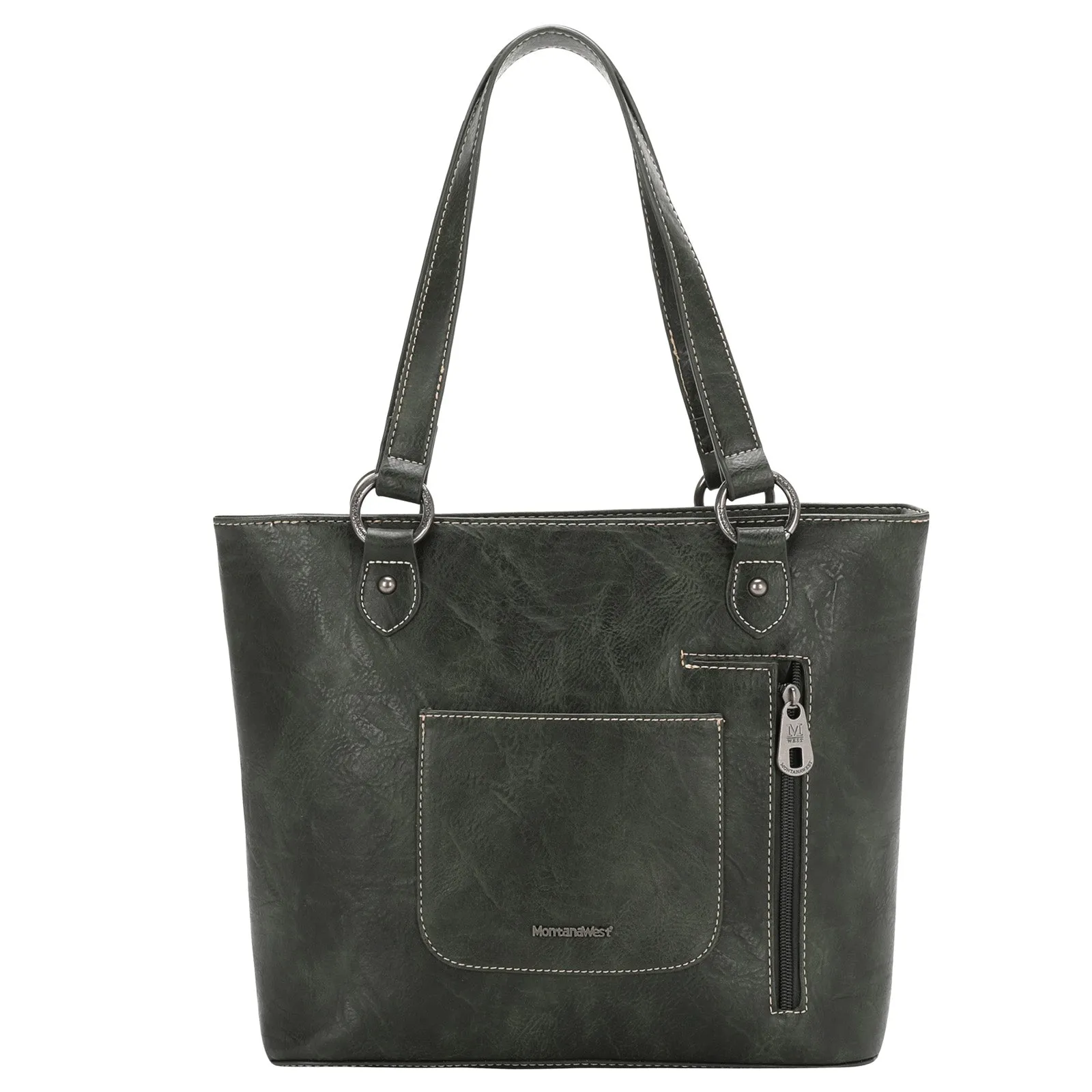 MW1150G-8317 Montana West Whipstitch Collection Concealed Carry Tote - Green