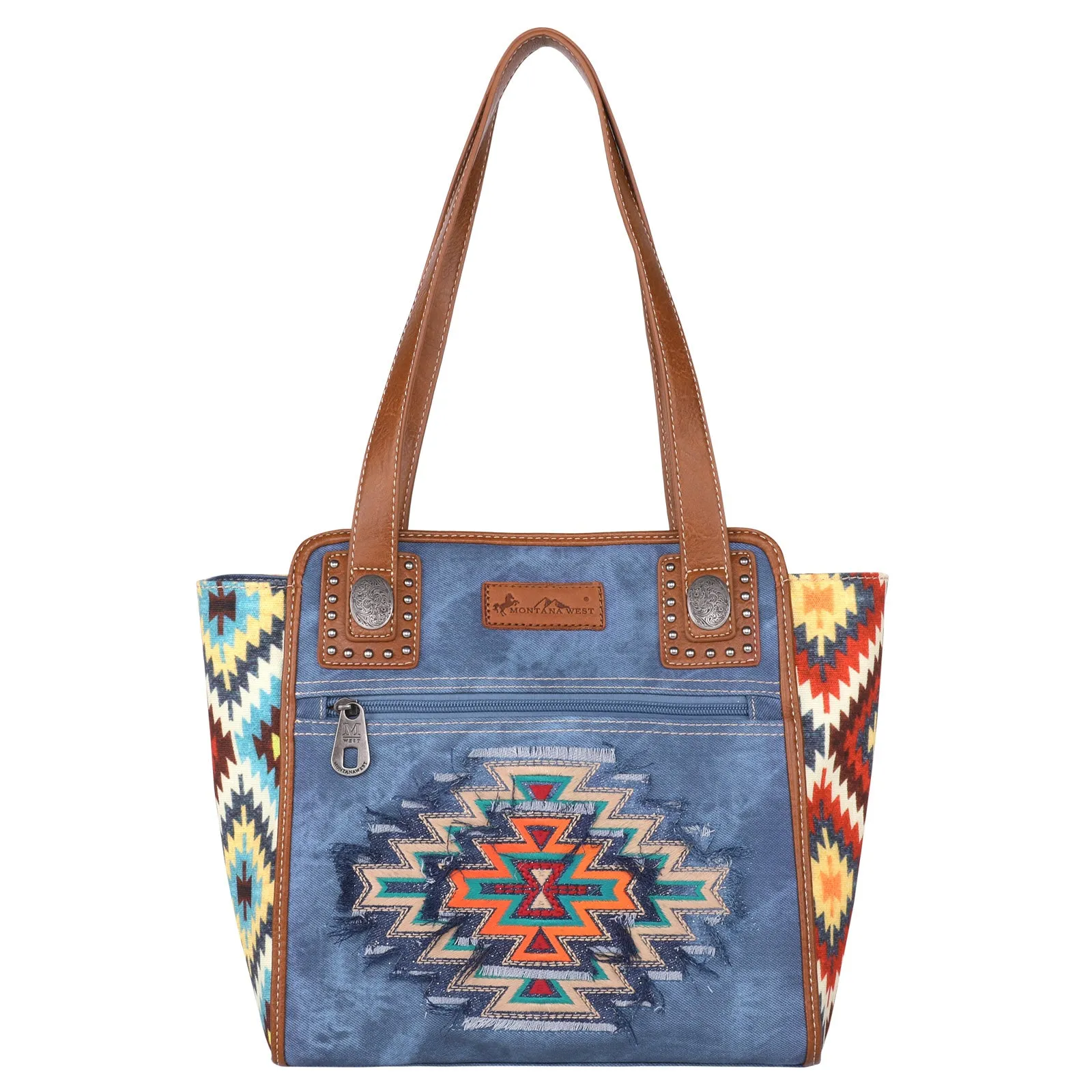 MW1210-8250 Montana West Aztec Jean Denim Collection Tote