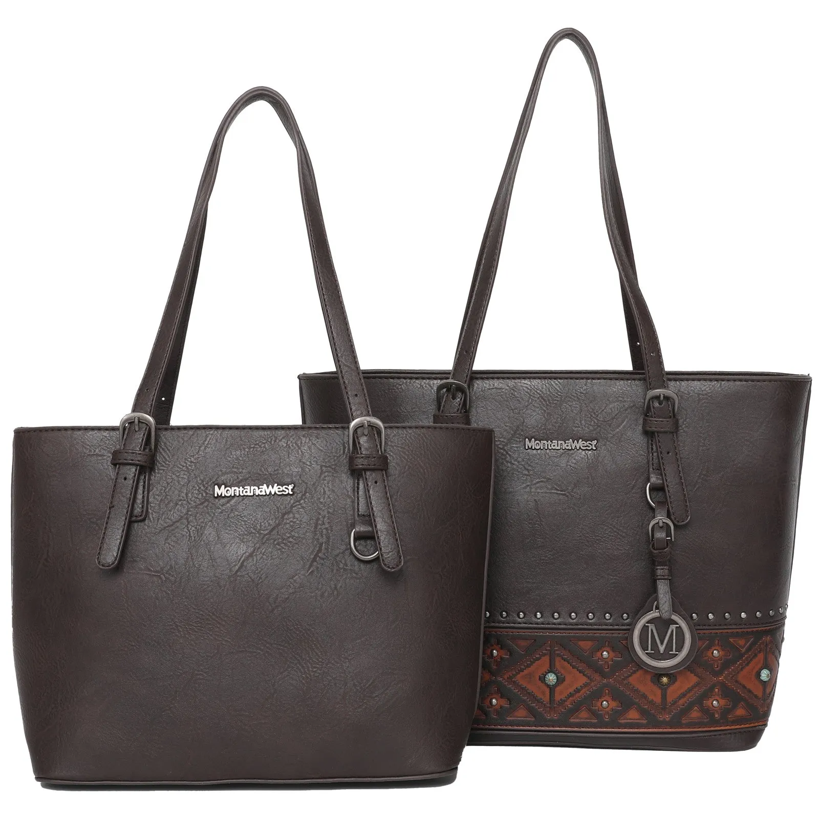 MWC2-G048 Montana West 2Pcs Set Tote (Concealed Carry Aztec Tote & Small Basic Tote)