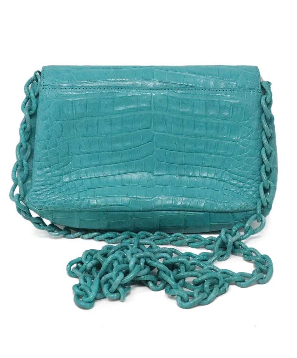 Nancy Gonzalez Turquoise Alligator Crossbody