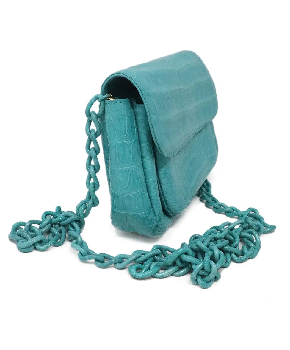 Nancy Gonzalez Turquoise Alligator Crossbody