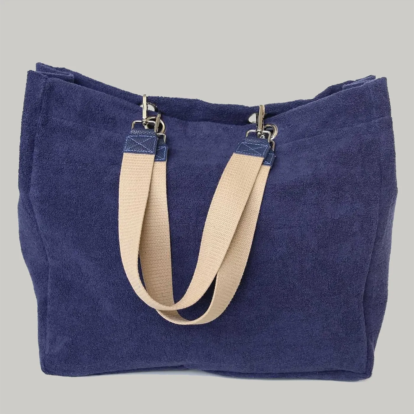 Navy Canvas and Terry Tote