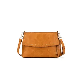 Nevada  Studded  Tan Crossbody Bag