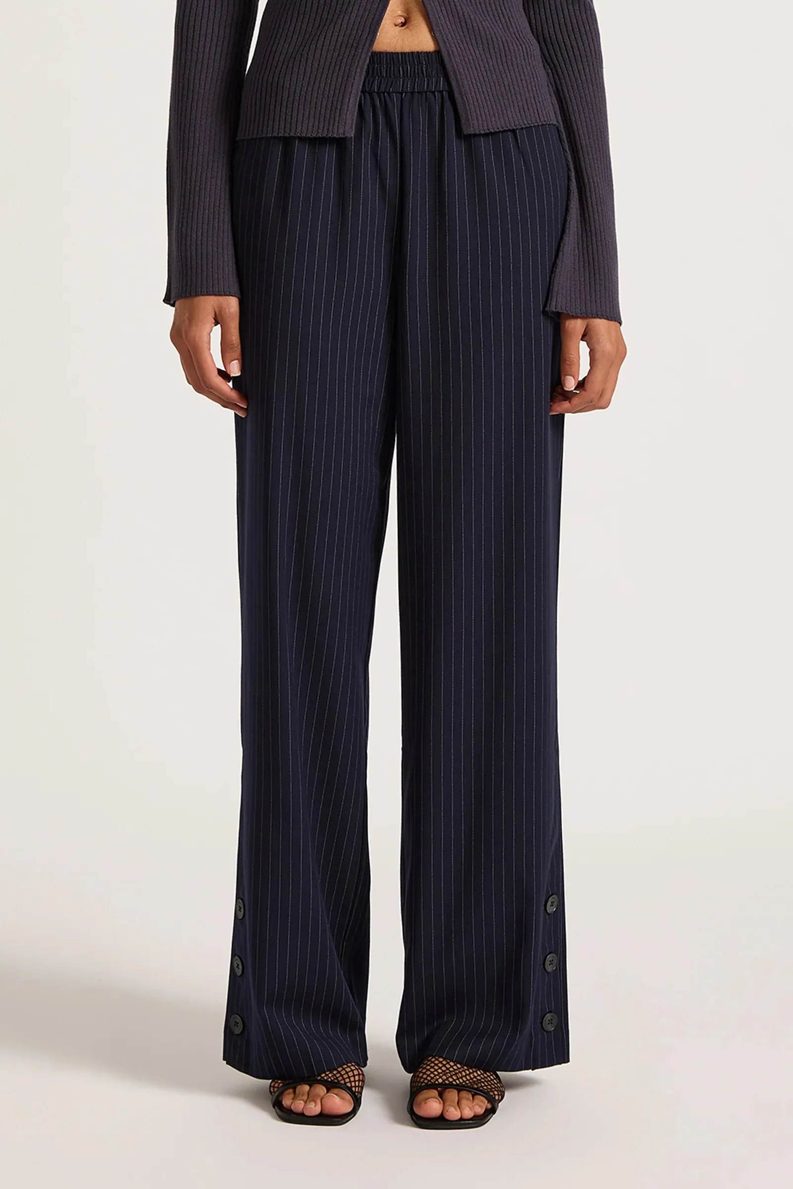 NUDE LUCY Bailey Pinstripe Pant NAVY