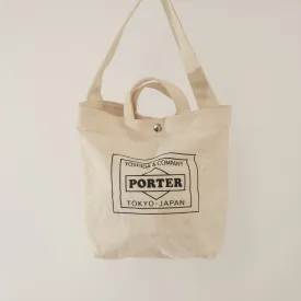 PORTER BEIGE CANVAS TOTE BAG #9