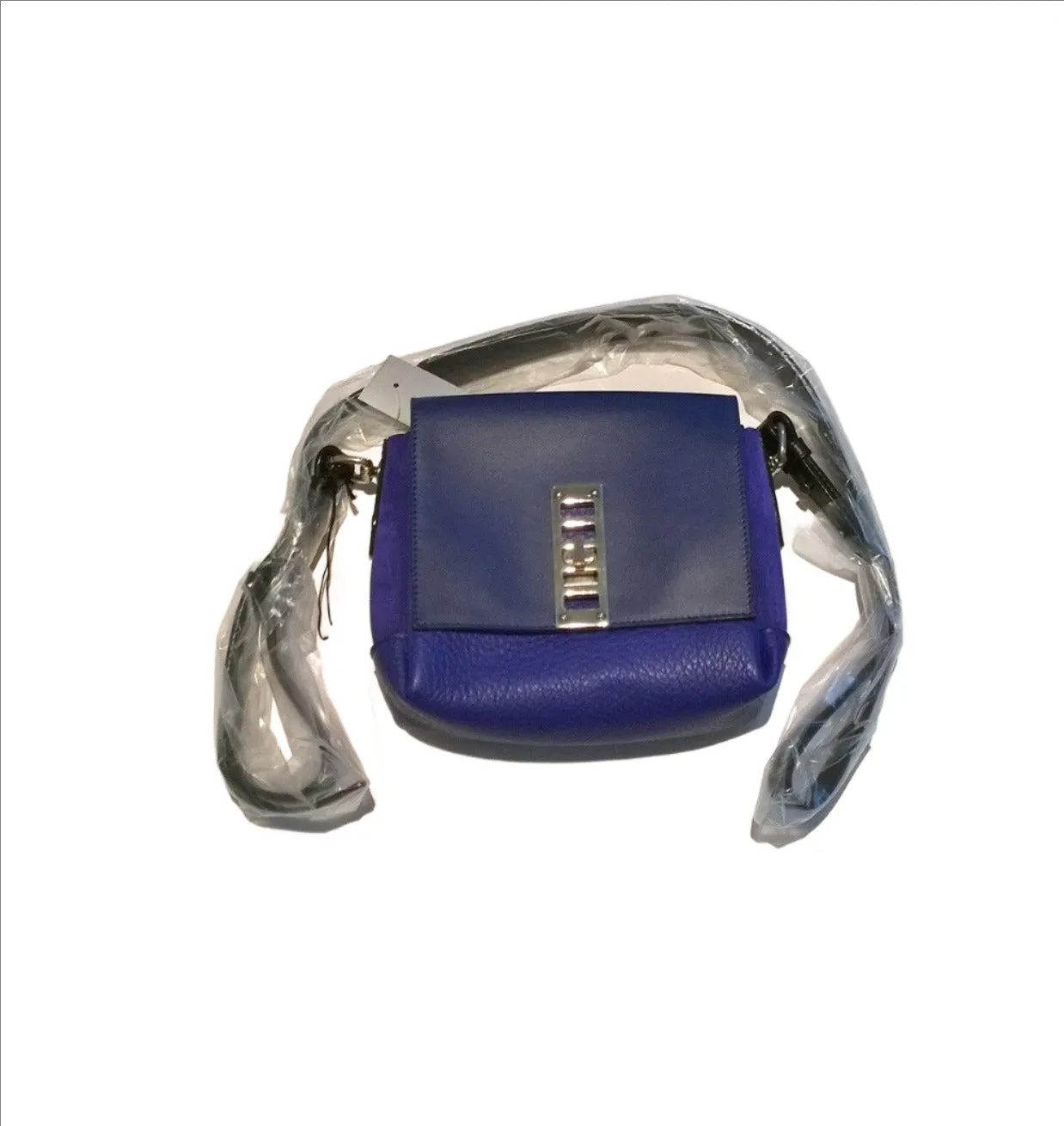 Proenza Schouler Elliot Crossbody Bag in Blue Leather and Suede