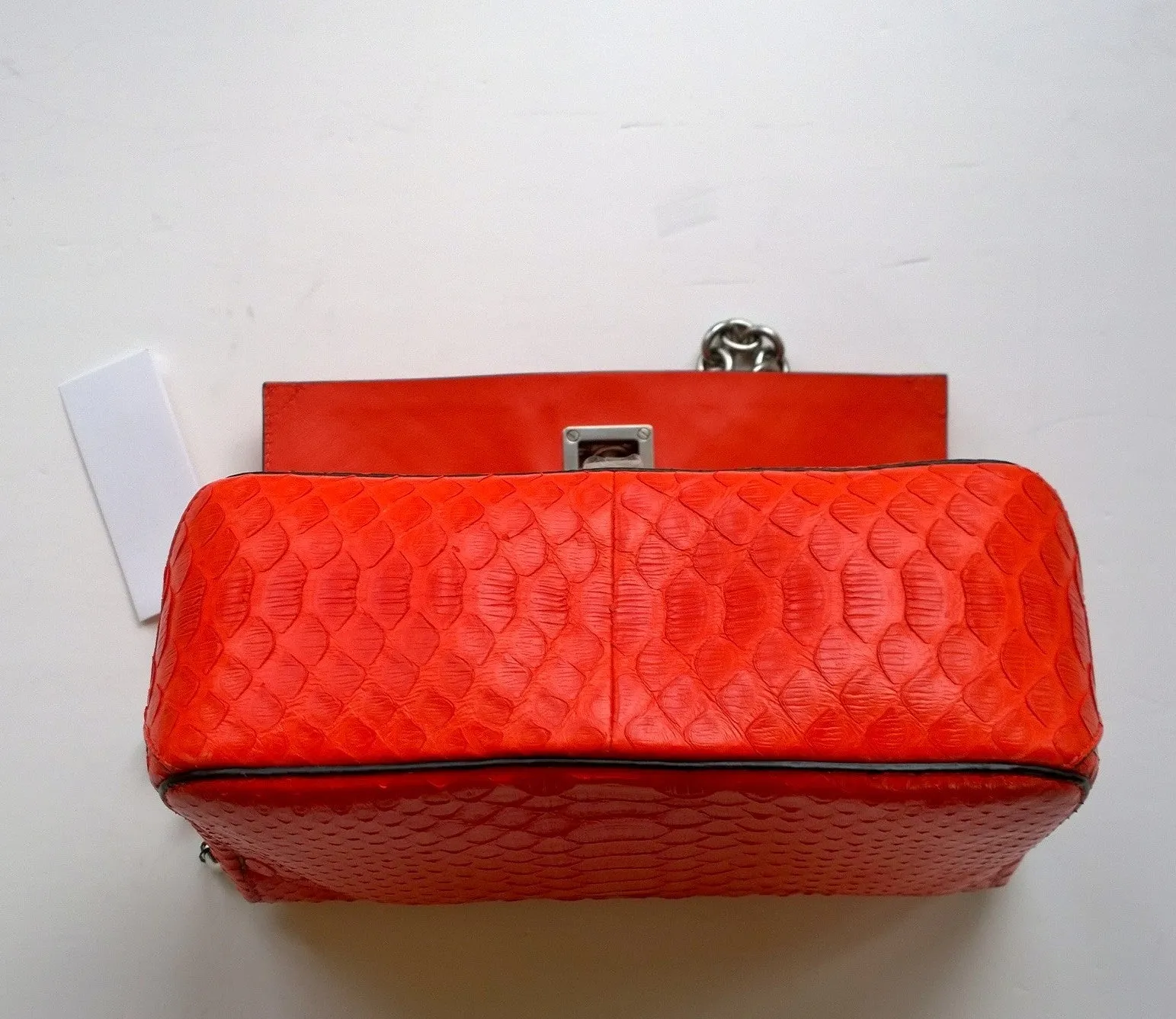 Proenza Schouler PS Courier Small Crossbody Bag in Poppy Orange Python