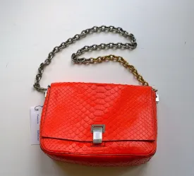 Proenza Schouler PS Courier Small Crossbody Bag in Poppy Orange Python