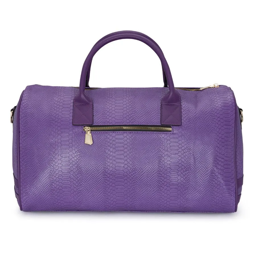 Purple Apollo 1 Faux Snakeskin Duffle Bag