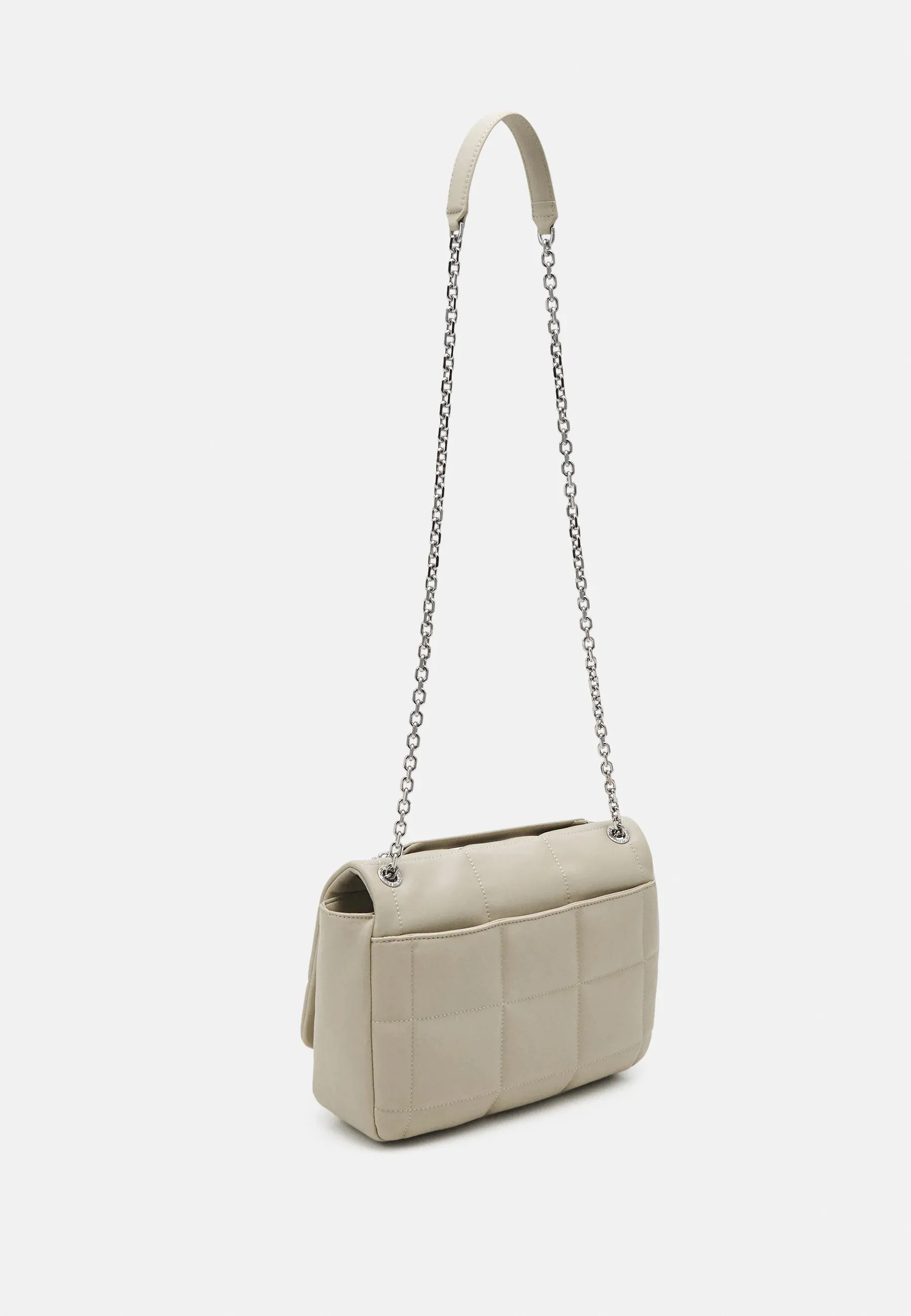 RE-LOCK QUILT SHOULDER BAG - Handbag -Stone Beige