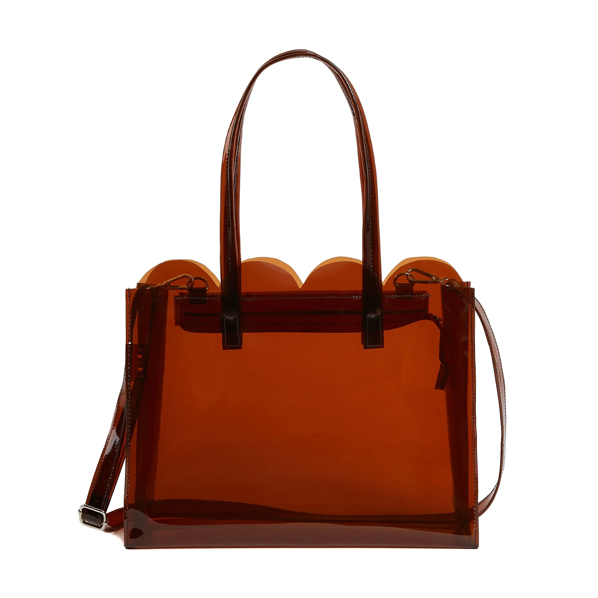 SASHA PVC SLING AND SHOULDER BAG AMBER