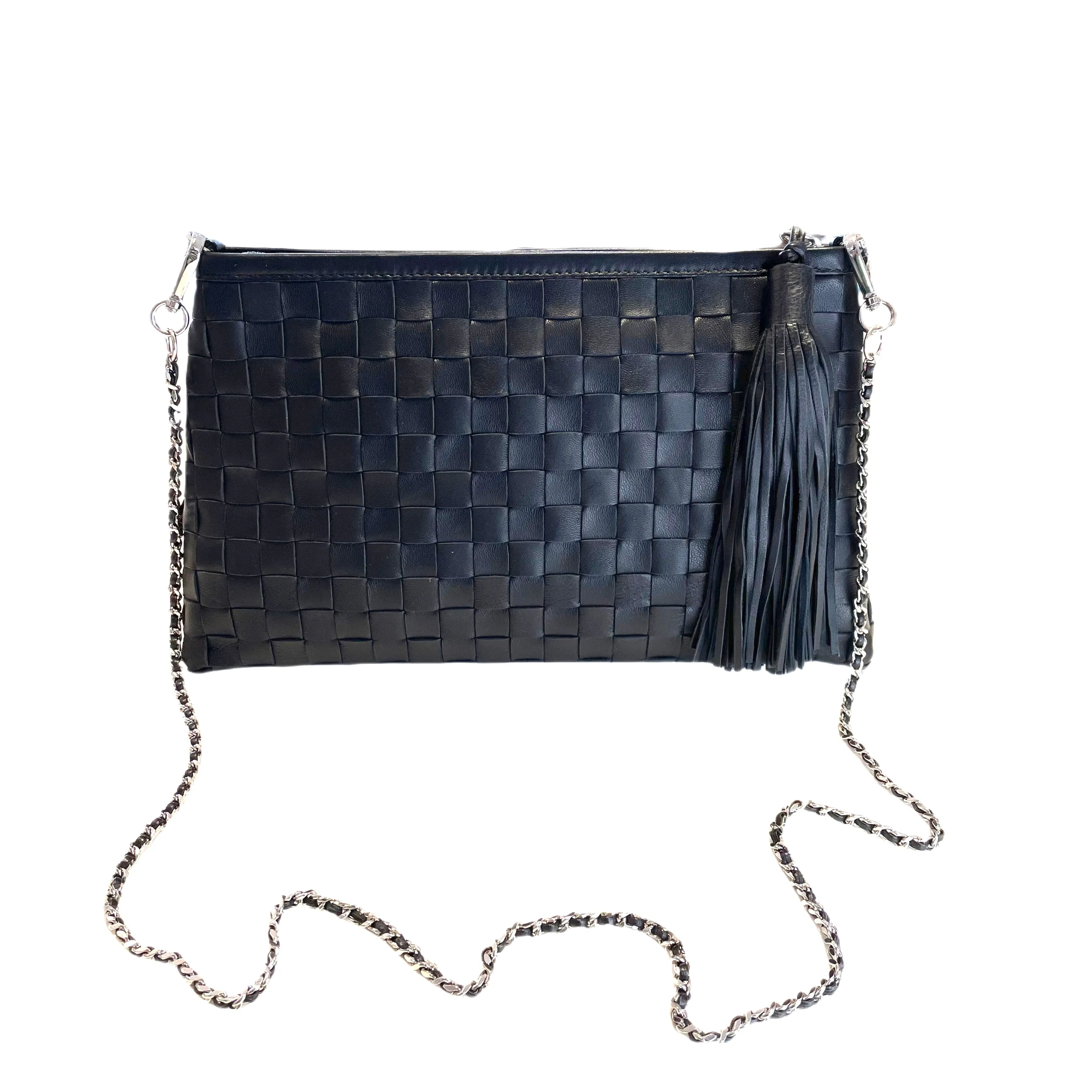 SASHA WEAVE CLUTCH HANDBAG