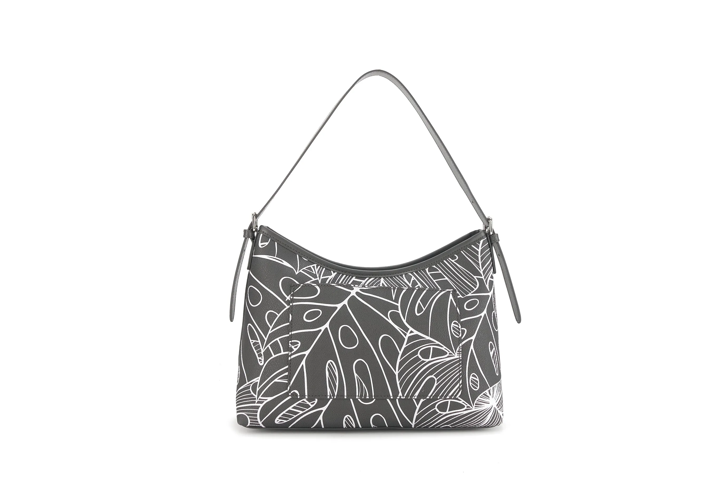 Shoulder Bag Edith Monstera Lines Grey