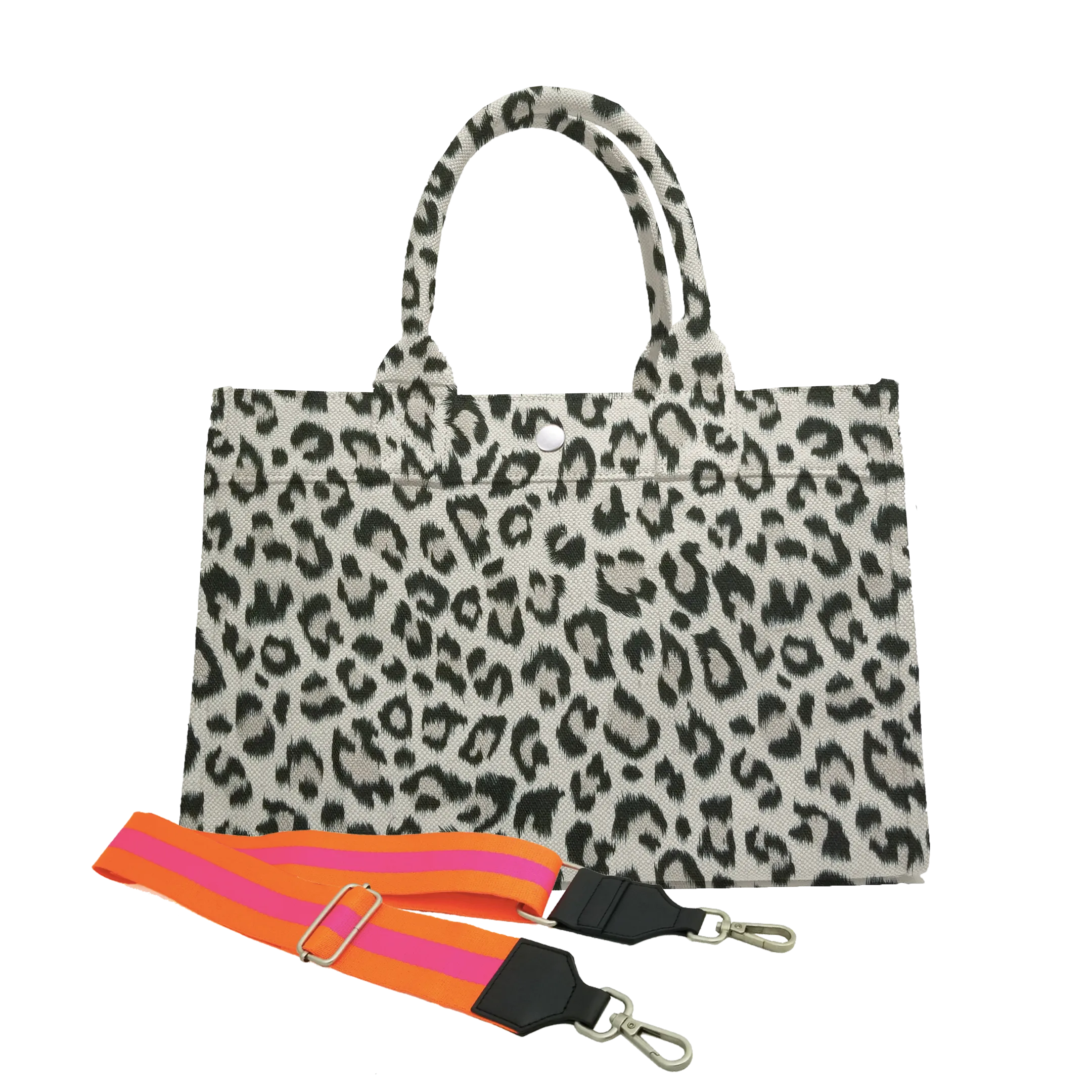 Split Letter Monogram Midi East West Bag: Leopard