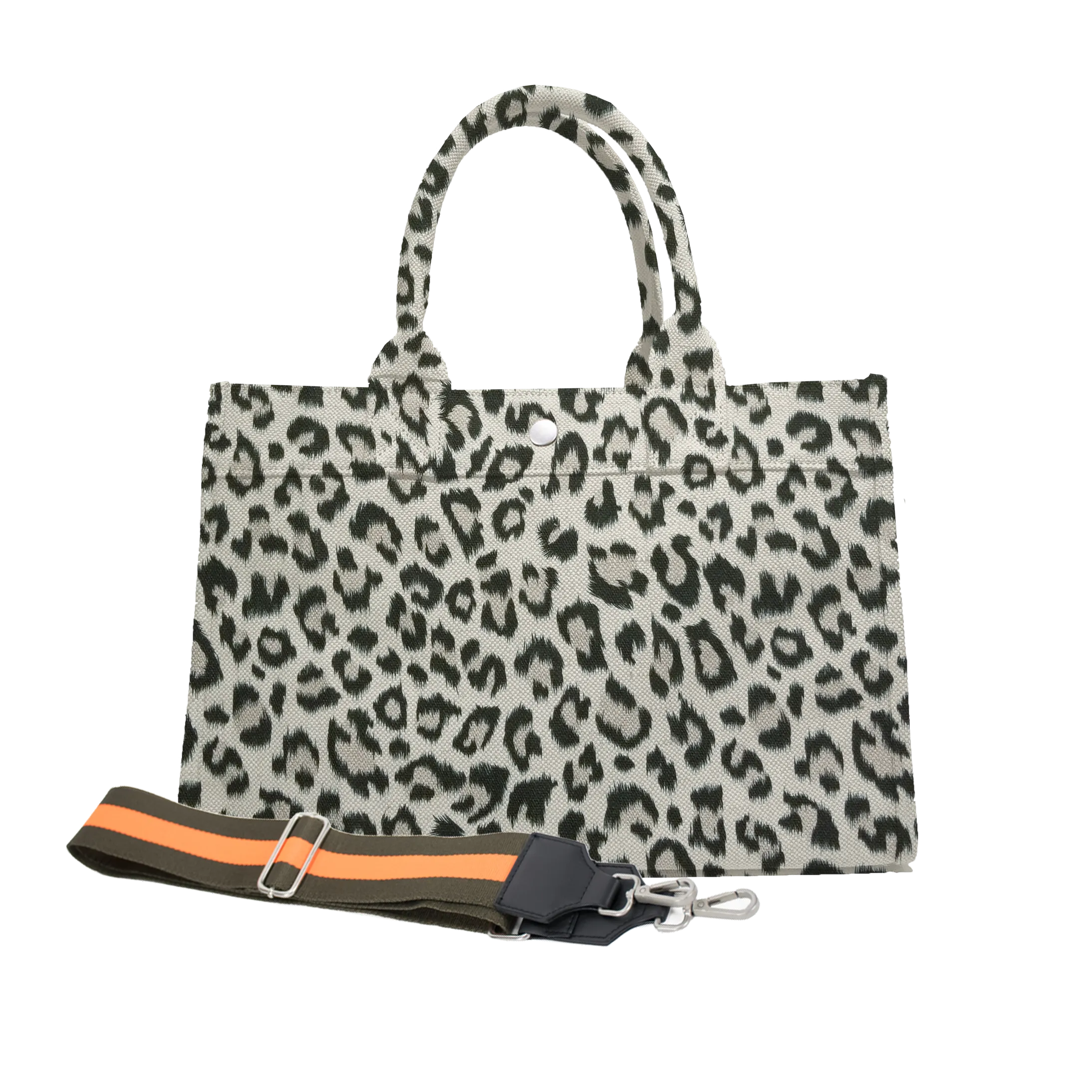 Split Letter Monogram Midi East West Bag: Leopard