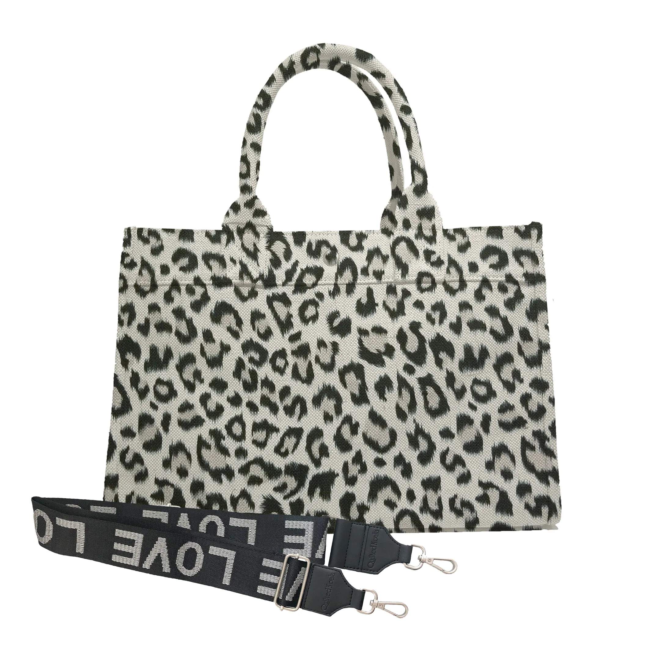 Split Letter Monogram Midi East West Bag: Leopard