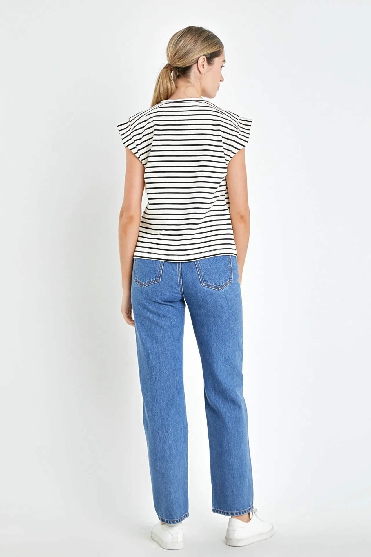 Stripe Rib Cotton T-shirt